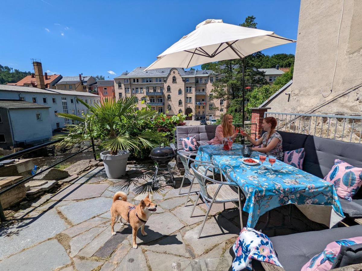 Urlaubstraum Mit Pool, Terrasse & Fluss Im Garten - Ut Apartment Sebnitz Ngoại thất bức ảnh